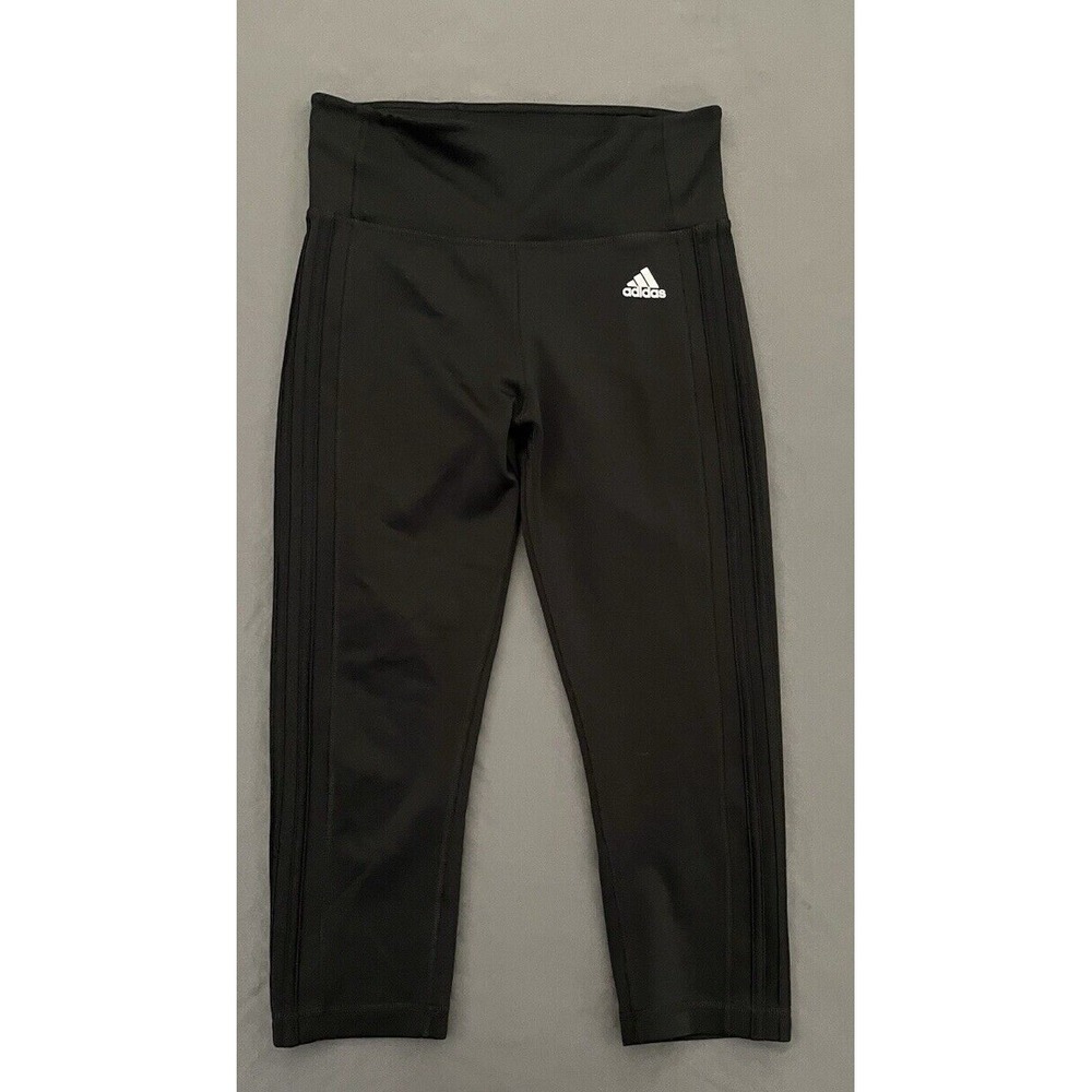 Adidas Climalite Womens Size Small Capri Leggings Black Stretch Athletic Pants